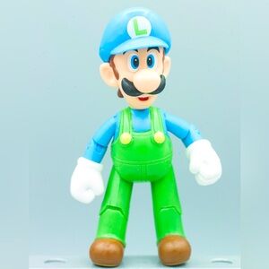 Jakks Nintendo Articulated Super Mario ‘Ice Luigi’ 4" Action Figure